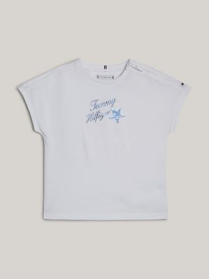 Kids' Sequin Star Logo T-Shirt, White