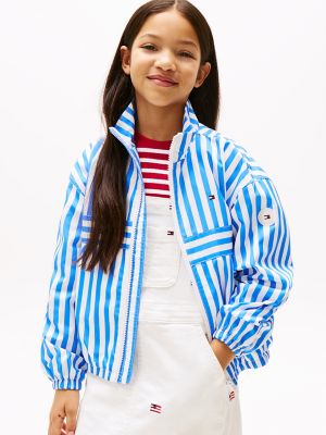Kids' Stripe Windbreaker, Blue Spell Stripes