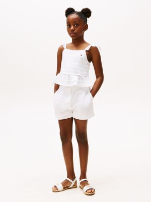 Kids' Stretch-Cotton Short, White