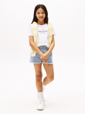 Kids' Stripe Denim Short, Denim Stripe