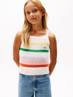 Kids' Crochet Sweater Tank, Multi Stripe