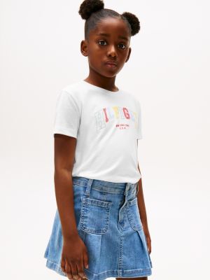 Kids' Multicolor Varsity Logo T-Shirt, White