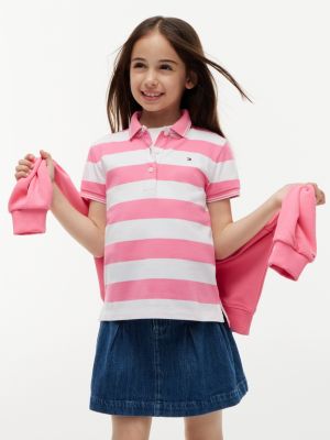 Kids' Classic Polo, Exotic Pink Stripes