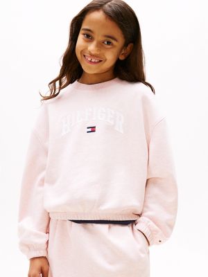 Kids' Varsity Logo Sweatshirt, Coral Ice Heather