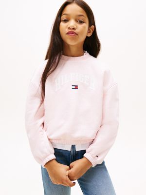 Kids' Varsity Logo Sweatshirt, Coral Ice Heather