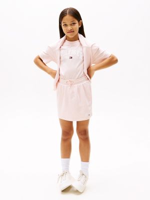 Kids' Knit Logo Skirt, Coral Ice Heather