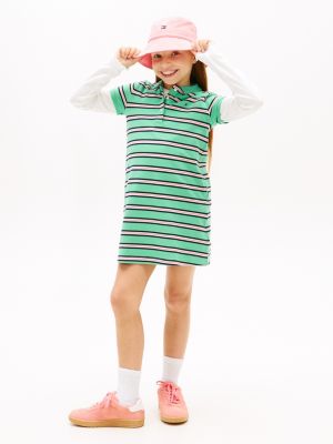Kids' Polo Dress, Tropical Tide Stripes