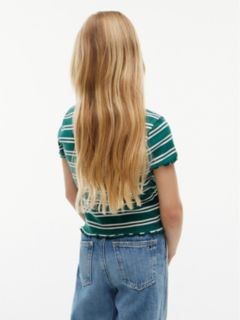 Kids' Lettuce-Trim Ribbed Top — Rural Green Stripe 4