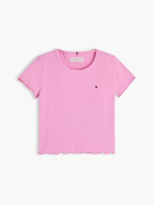 Детские топы Tommy Hilfiger Kids' Lettuce-Trim Ribbed Top — фото 5