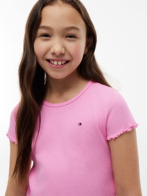 Детские топы Tommy Hilfiger Kids' Lettuce-Trim Ribbed Top — фото 3