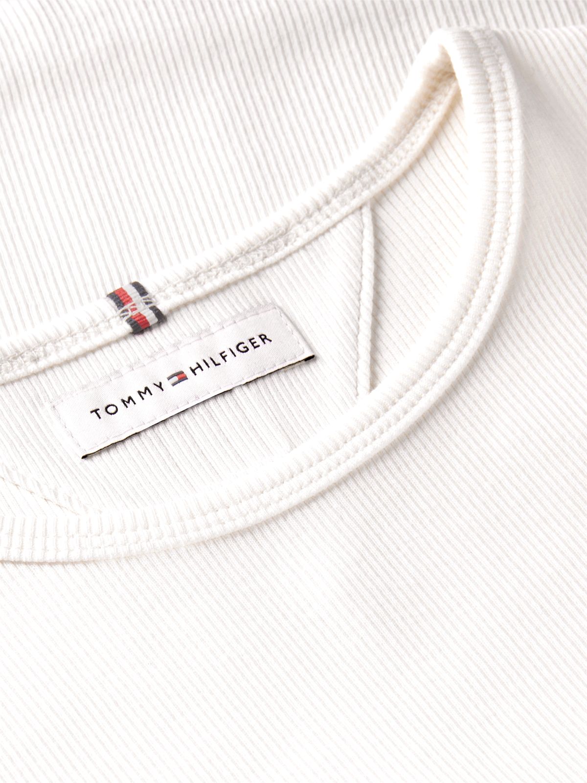Kids' Lettuce-Trim Ribbed Top — Ancient White Stripes