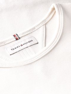 Kids' Lettuce-Trim Ribbed Top — Ancient White Stripes 7