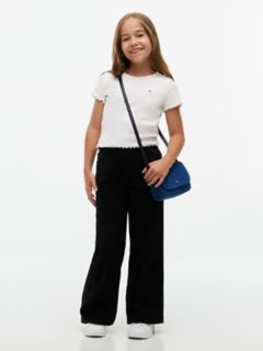 Kids' Lettuce-Trim Ribbed Top — Ancient White Stripes 2