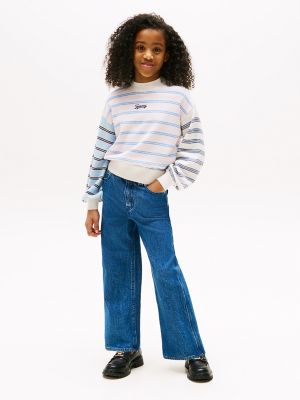 Kids' High Rise Wide Leg Jean, Medium Denim