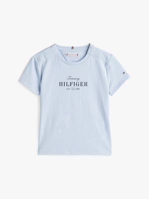 Kids' Tommy Script Logo T-Shirt, Breezy Blue