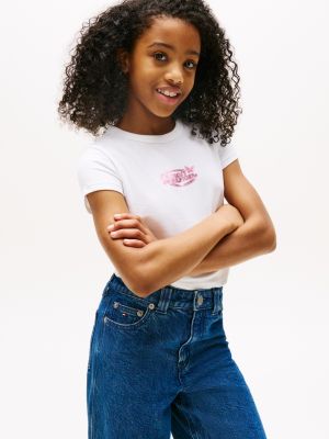 Kids' Butterfly Logo Stretch T-Shirt, White