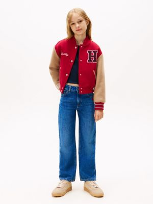 Kids' Dark Wash Stretch Girlfriend Jean, Blue Americana