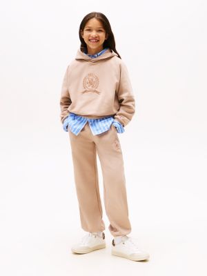Kids' Crest Logo Sweatpant, Light Brown