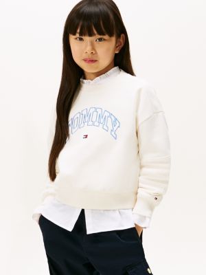 Kids' Varsity Logo Sweatshirt, Ivory Silk