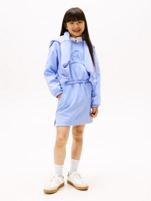 Kids' Crest Logo Sweatshirt Dress, Vintage Iris