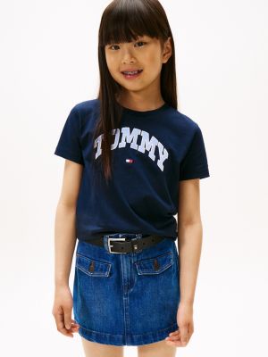 Kids' Tommy Varsity Logo T-Shirt, Dark Blue