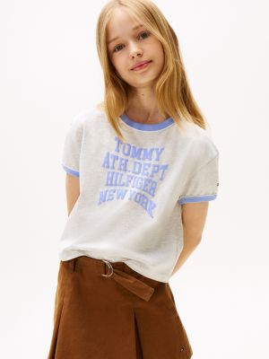 Kids' Athletic Logo Graphic T-Shirt, Light Grey Heather