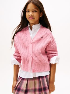 Kids' Chenille Cardigan, Mystic Pink