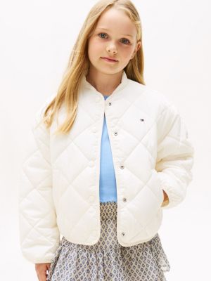 Kids' Quilted Jacket, Ivory Silk