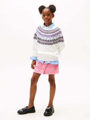 Kids' Button Front Corduroy Skirt, Mystic Pink