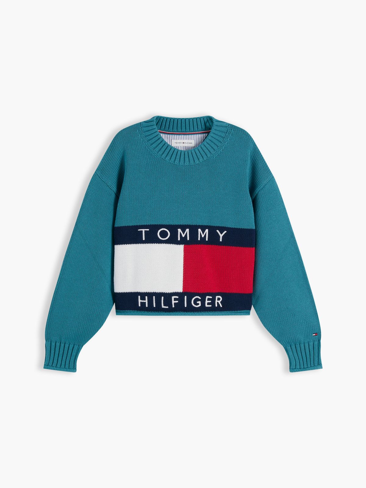 Kids' Flag Logo Sweater — Platinum Teal