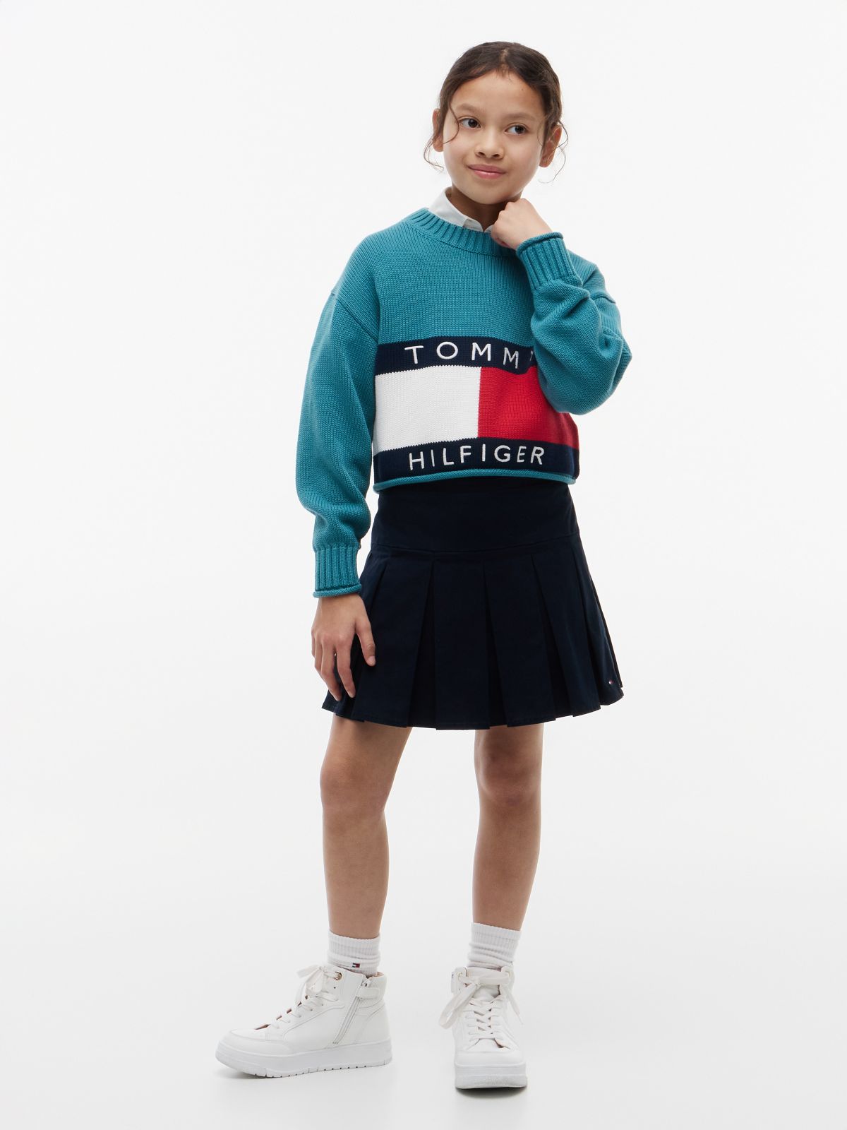 Kids' Flag Logo Sweater — Platinum Teal