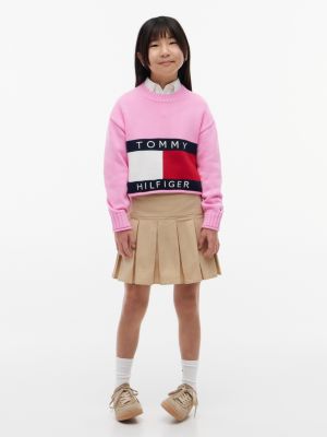 Детский свитер Tommy Hilfiger Flag Logo, цвет: Розовый — фото 2