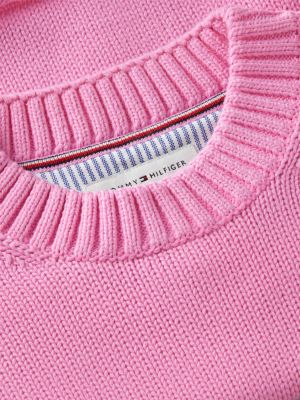 Детский свитер Tommy Hilfiger Flag Logo, цвет: Розовый — фото 6