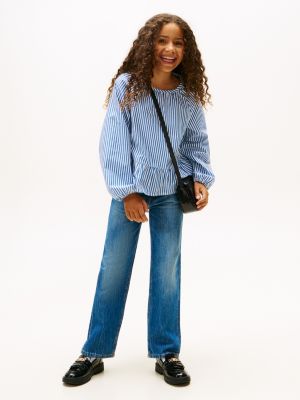Kids' Faded Stretch Loose Straight Jean, Soft Medium Denim