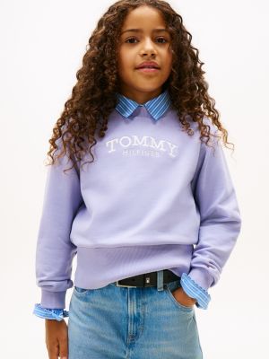 Kids' Monotype Logo Wide-Rib Sweatshirt, Periwinkle Dusk