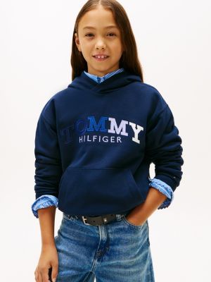 Kids' Multicolor Logo Pullover Hoodie, Dark Night Navy