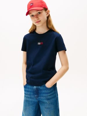 Kids' Flag Logo T-Shirt, Dark Blue