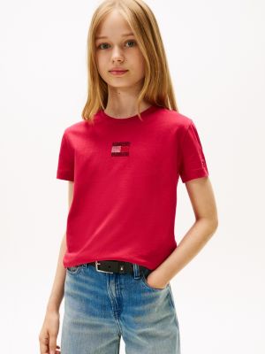 Kids' Flag Logo T-Shirt, Ruby Rhubarb