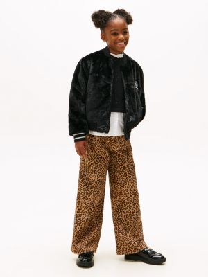 Kids' Leopard Print Loose Fit Jean, Leopard Denim