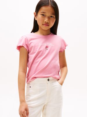 Kids' Rose Script Logo T-Shirt, Mystic Pink