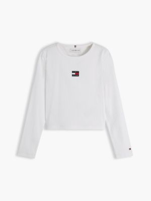Детские футболки Tommy Hilfiger Kids' Long-Sleeve Badge Ribbed T-Shirt — фото 5