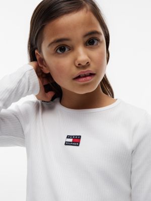 Детские футболки Tommy Hilfiger Kids' Long-Sleeve Badge Ribbed T-Shirt — фото 3
