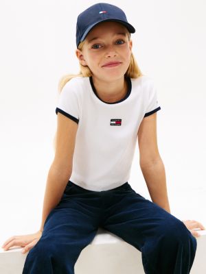 Детская футболка Tommy Hilfiger Badge Ribbed Ringer, цвет: Белый — фото 2