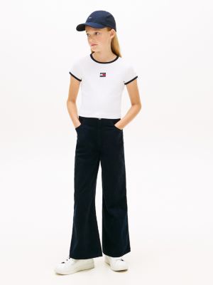 Детская футболка Tommy Hilfiger Badge Ribbed Ringer, цвет: Белый — фото 3