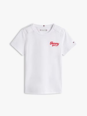 Kids' Flocked Tommy Logo T-Shirt, White
