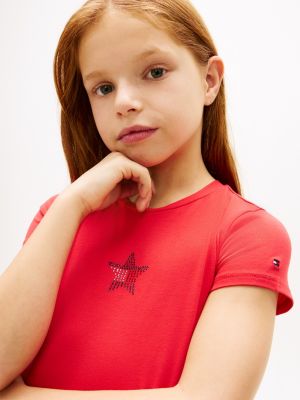 Детские футболки Tommy Hilfiger Kids' Rhinestone Star Flag T-Shirt — фото 2