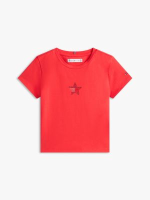 Детские футболки Tommy Hilfiger Kids' Rhinestone Star Flag T-Shirt — фото 5