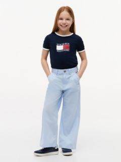 Kids' High-Rise Wide Leg Pant — Sweet Blue 2