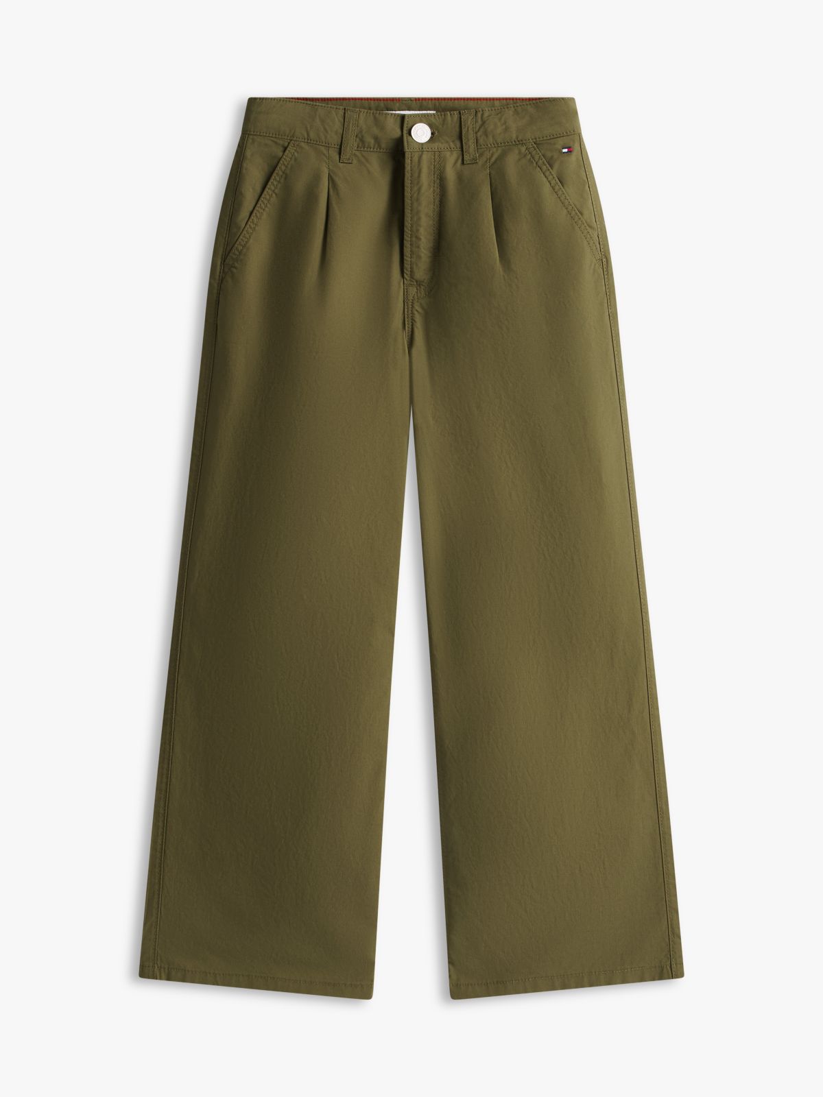 Kids' High-Rise Wide Leg Pant — Battle Green