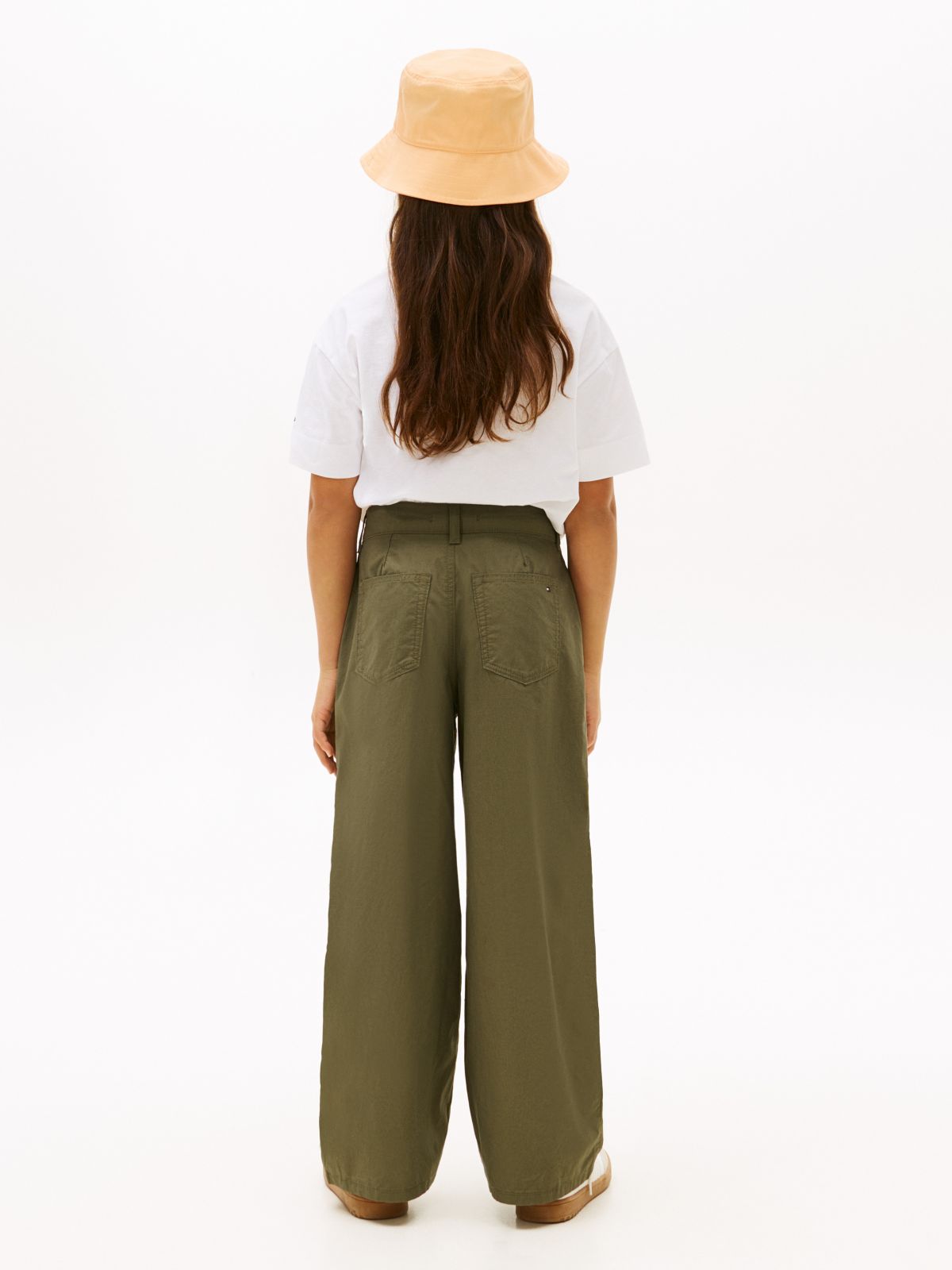 Kids' High-Rise Wide Leg Pant — Battle Green